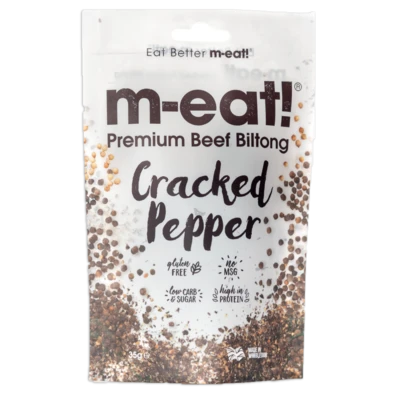 M-eat! Cracked Black Pepper Beef Biltong 35g 3 M-eat! Cracked Black Pepper Beef Biltong 35g